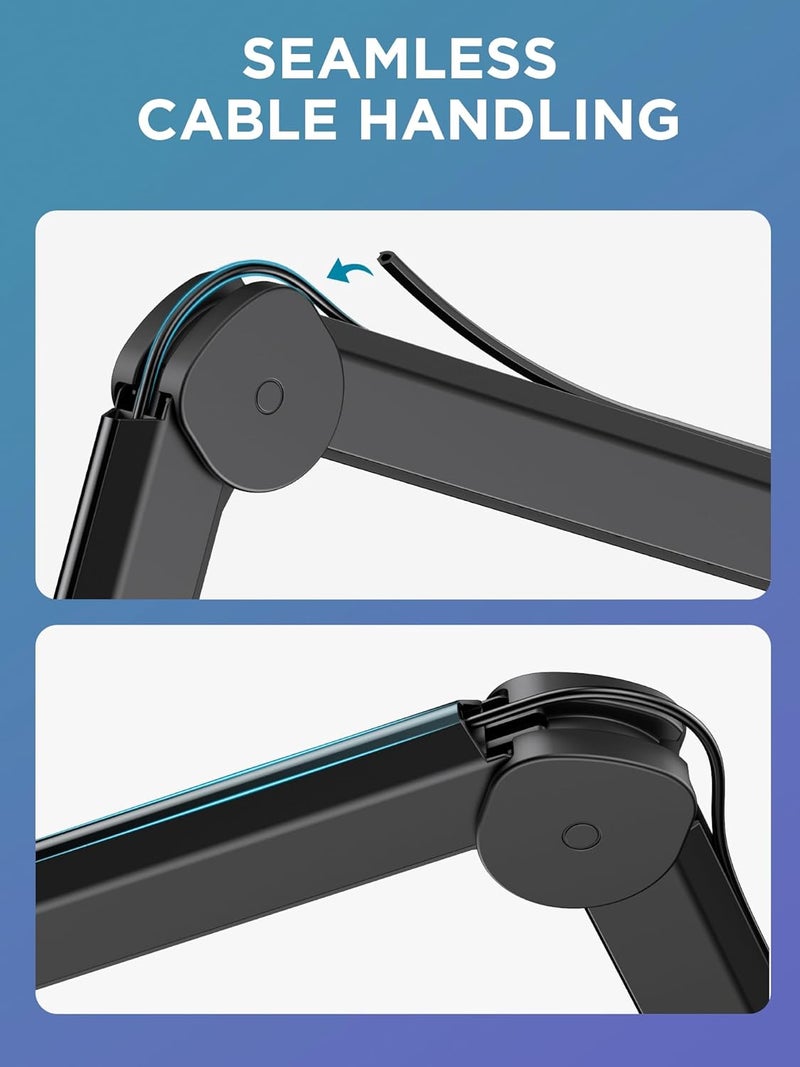 InnoGear ذراع ميكروفون، حامل ميكروفون مع قنوات إدارة الكابلات ورافعة ارتفاع لميكروفونات Blue Yeti و FIFINE AM8 و K669B و HyperX QuadCast S و SoloCast و AT2020 و Shure SM7B و MV7 وغيرها من الميكروفونات - Image 2